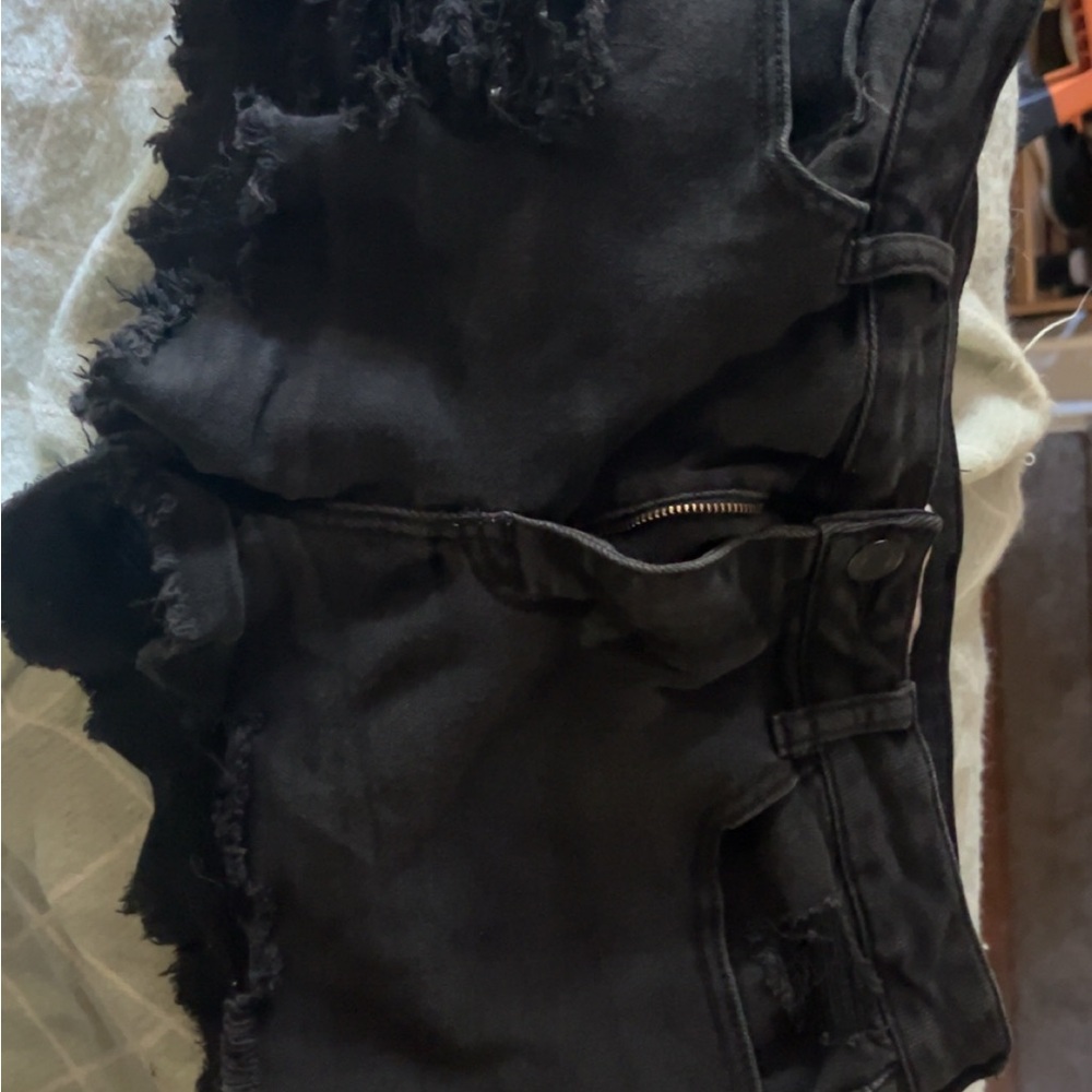 SO Black Distressed Jean Shorts